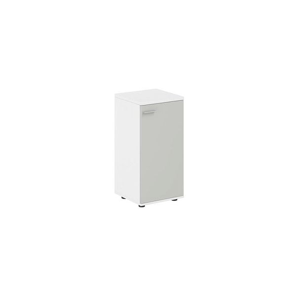 Шкаф низкий 400х400х825, 1 дв., з.ст HDF, правый / корпус: белый; фасады: серый бархат Сигма / Sigma - Вид 1