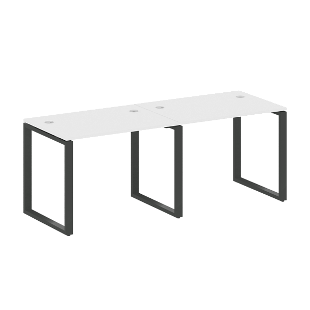 Metal System Р. ст. на 2 раб. места на О-образном м/к БО.СМ-2.1 Белый/Антрацит металл 2000*720*750 - Вид 1