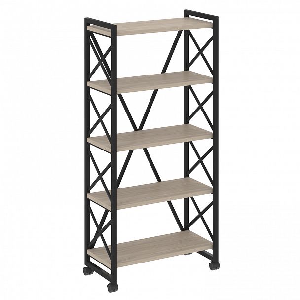Стеллаж на колесах "Loft" VR.L-MST.K-5.8 дуб аттик/черный - Вид 1