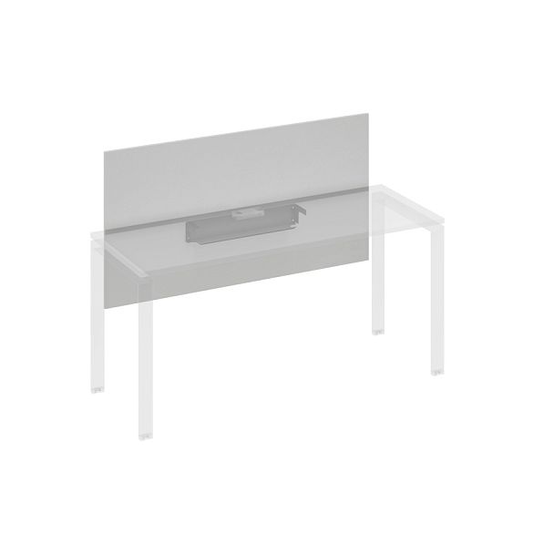 Экран настольный фронтальный большой для стола 160 с кабель-каналом A4 А4 Б 838 БП серый / металлокаркас антрацит - Вид 1