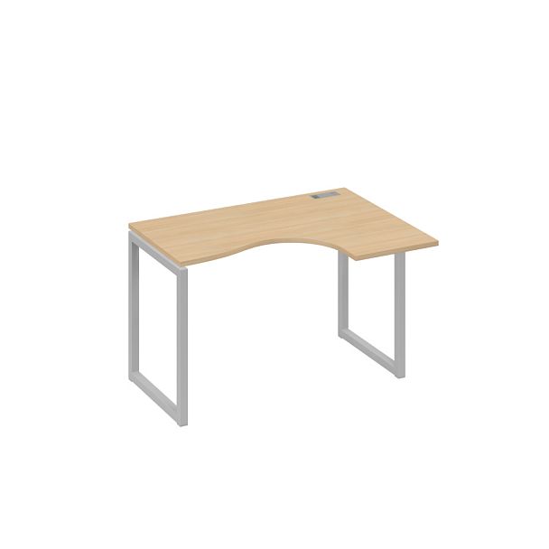 Стол 120 эргономичный правый Классика каркас QUATTRO A4 А4 Б4 032 БП натуральный дуб / металлокаркас серый - Вид 1