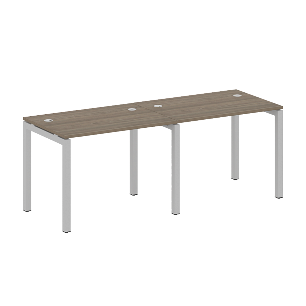 Metal System Quattro Р. ст. на 2 раб. места на П-образном м/к 50БП.СМ-2.1 Вяз/Серый металл 2000*720*750 - Вид 1