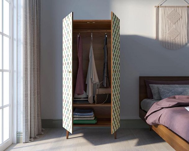 Шкаф малый двухстворчатый Berber принт 24 арт BB08/Print_24 - Вид 2