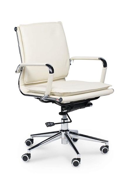 Кресло офисное / Харман LB / (ivory) хром / слоновая кость экокожа - Вид 1