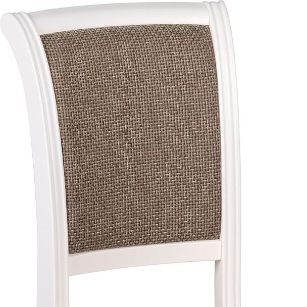 Стул деревянный с мягким сиденьем Арктос Белый/Коричневая рогожка - Вид 8