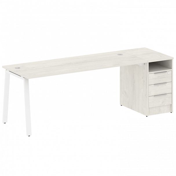 Рабочая станция "Metal System" БА.РС-СТП -1.5 дуб наварра/белый - Вид 1