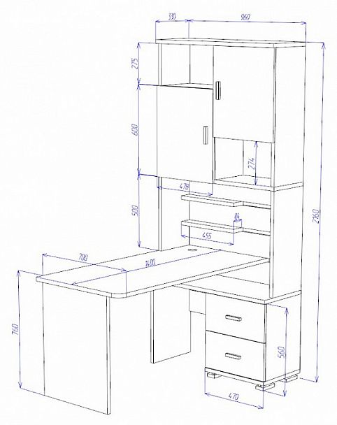 Стол компьютерный Домино СР-720/140 Венге правый - Вид 2