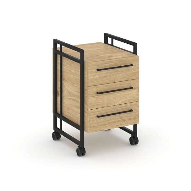 Rift Direct Тумба мобильная RF.TMR-001 Тиквуд Светлый/Металл Черный 424*500*680 - Вид 1