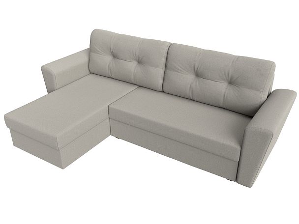 Диван угловой Амстердам Лайт левый угол Рогожка бежевый - Вид 7