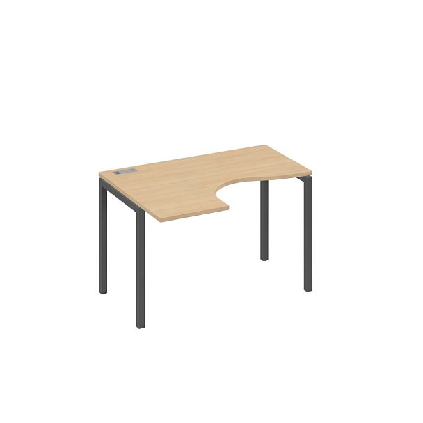 Стол эргономичный левый "Классика" на металлокаркасе DUE A4 А4 Б2 031 БП натуральный дуб / металлокаркас антрацит - Вид 1