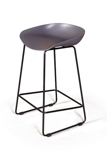 Стул полубарный Leo пластик серый - Вид 12