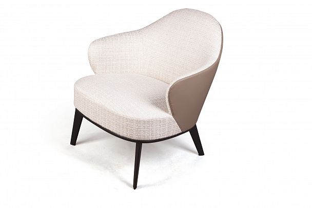 Лаунж кресло Leslie рогожка комби бежевый - Вид 3