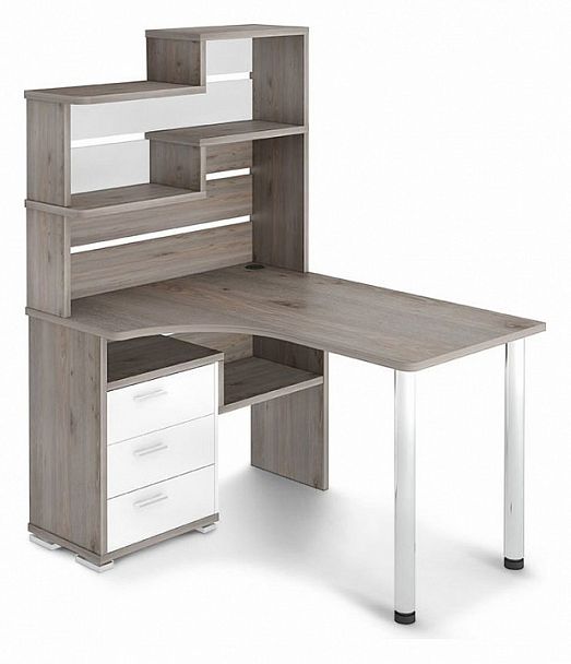 Стол компьютерный Домино СР-132 Белый/Нельсон левый - Вид 1