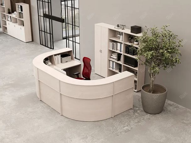 ЛАЙТ / LIGHT RLG068-15x7 Блок ресепшн с полкой 150x70x125 Дуб Молочный - Вид 5