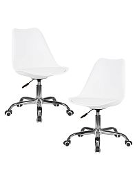 Набор 2 шт Офисное кресло для персонала DOBRIN MICKEY (белый) - Фото предпросмотра