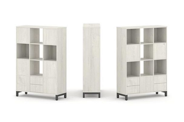 Стайл Проджект Набор стеллажа 2-х сторон., 4 яр. SN.NSD-431 Дуб Наварра/Металл Антрацит 1121*400*161 - Вид 1