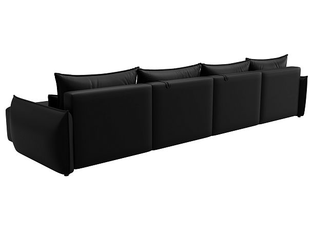 Диван П-образный Лига-051 НПБ Лонг Экокожа черный - Вид 5