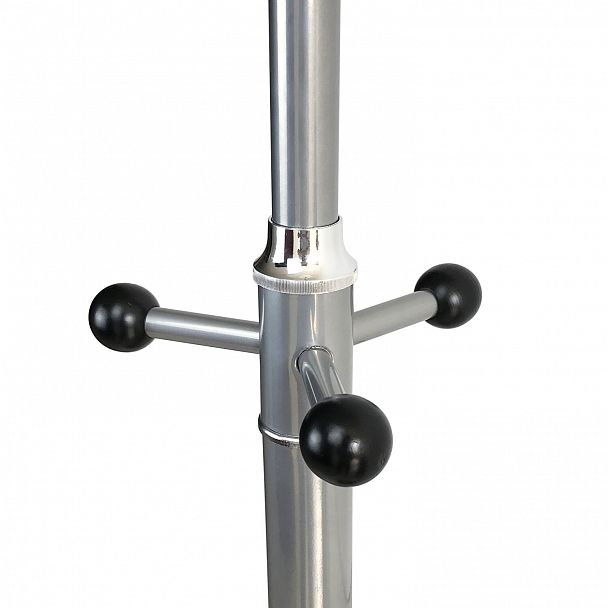 Вешалка-стойка BRABIX "CR-855" на мраморном диске, металл, 4+3 крючка, цвет серебристый, 606434 - Вид 4