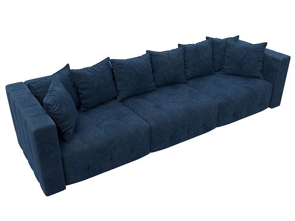 Диван прямой Лига-052 НПБ Лонг Велюр синий - Вид 6