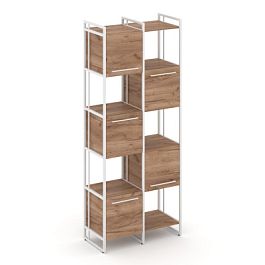 Rift Шкаф комбинированый RF.NS-003 Дуб Табак/Металл Белый 820*396*2010 - Фото предпросмотра