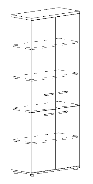 Шкаф для документов закрытый 4-х дверный A4 А4 9373 БП мокко премиум - Вид 3