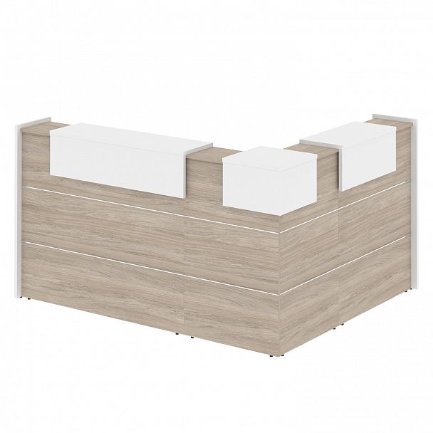 Ресепшн Г-образный "Onix" O.R-K-28 дуб аттик/белый - Вид 2