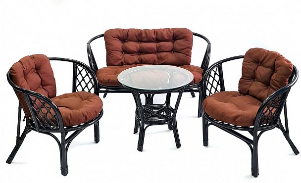 Комплект Багама с диваном, подушки коричневые обычные твил - Вид 4