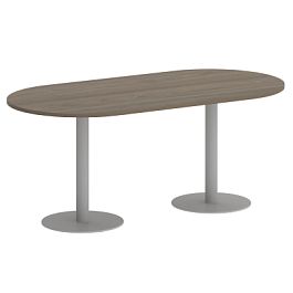 Home Office Стол овальный VR.SP-5-180.1 Вяз/Серый металл 1800*900*750 - Фото предпросмотра