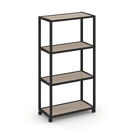 Shelf Mobile Стеллаж 4 уровня 1 секция VR.LT-STK-401.08 Дуб Аттик/Металл Черный 800*400*1523 - Фото предпросмотра