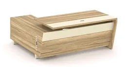 CORNER COR.SRT-18(R) Стол руководителя с опорной тумбой, правый Corner кабинет руководителя  ваниль - Фото предпросмотра