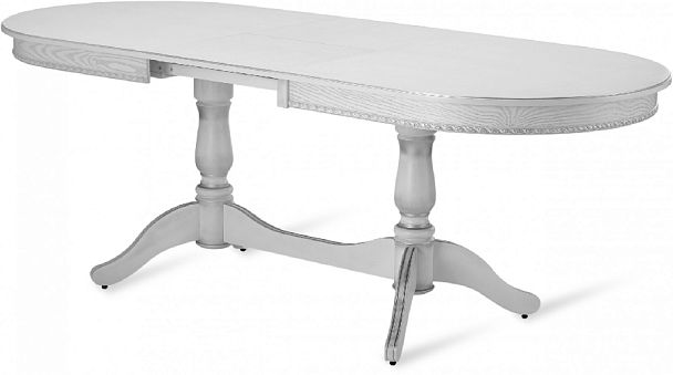 Стол деревянный раздвижной Барэнт 170(220)х90х76 Белый с серебряной патиной - Вид 5