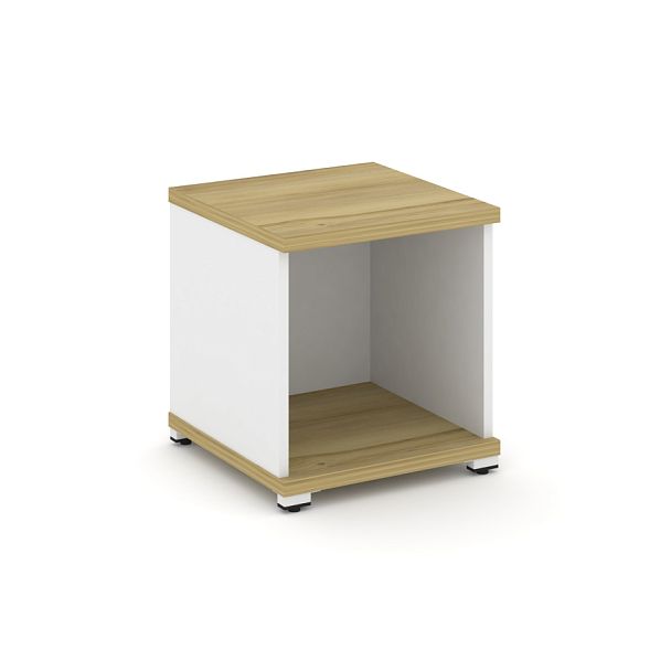 Concept Стеллаж 1 узкая секция, 1 ниша CN.STU-110 Дуб Винченцо/Белый Бриллиант/Металл Белый 420*420*450 - Вид 1