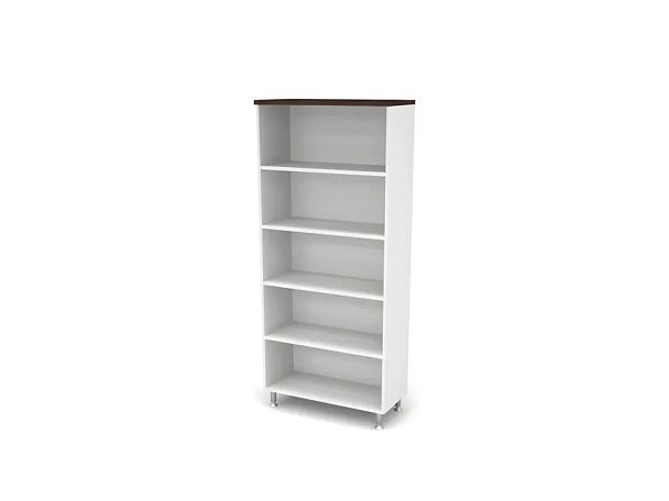 БЕРЛИН / BERLIN Стеллаж широкий 5 уровней 900х430х2080 Венге/Белый - Вид 1