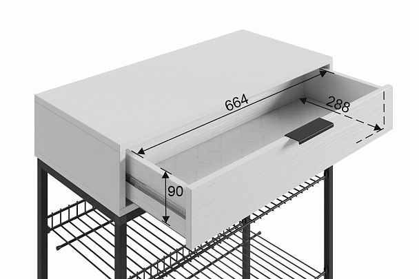 Обувница Краш LMN-13.2554 черный муар/белое дерево - Вид 16