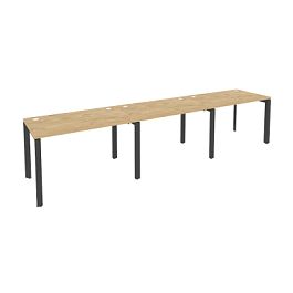Onix Рабочая станция на П-образном м/к O.MP-RS-3.2.7 Тиквуд светлый/Антрацит металл 3540*720*750 - Фото предпросмотра