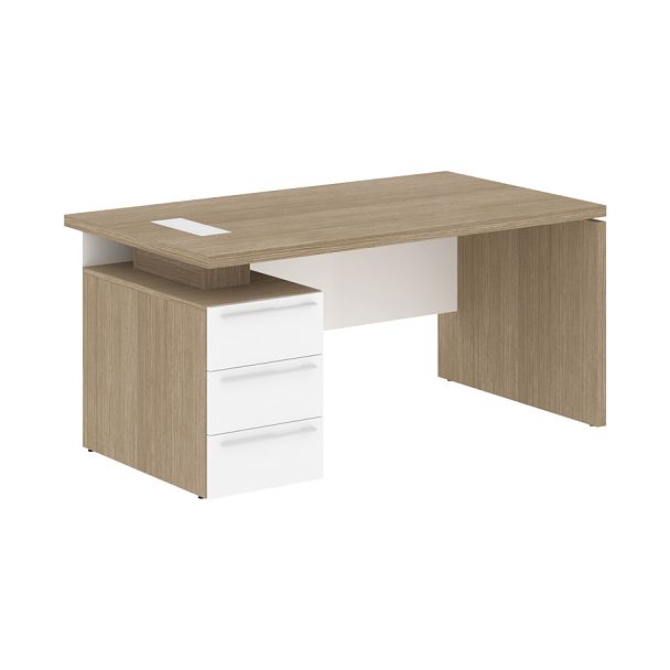 Стол письменный СП-064-25-06(L) Дуб Натуральный/Белый глянец 1600х900х750 KANON - Вид 1