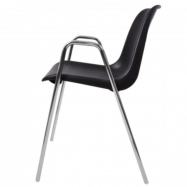 Стул Vicenza (4 высокие ножки c подлокотниками), каркас Хром, черный, стопируемый - Вид 3