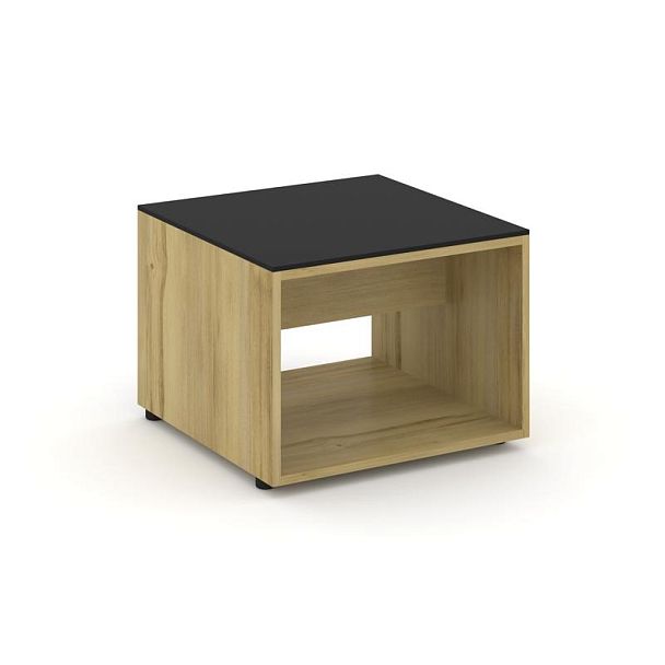 Касл Стол журнальный малый CS.D-SJM Дуб Винченцо/Лакобель Black 600*600*450 - Вид 1