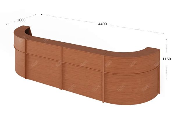 UNITY РРП8-18-44-OI Симметричный двойной ресепшн 4400х1800х1150 - Вид 2