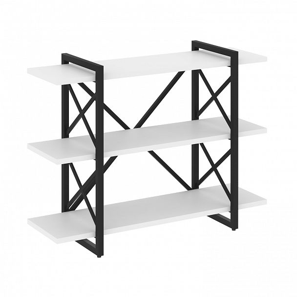Стеллаж на опорах "Loft" VR.L-MST.O-3.8V белый бриллиант/черный - Вид 1
