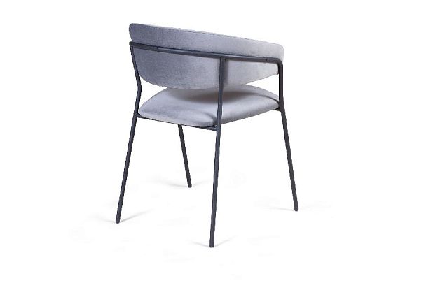 Стул Kelly с подлокотниками, бархат светло-серый 26 - Вид 7