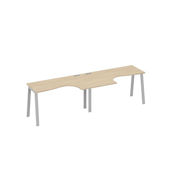 Рабочая станция Классика (2х140) каркас TRE A4 А4 Б3 033-2 БП дуб скандинавский / металлокаркас серый - Вид 1