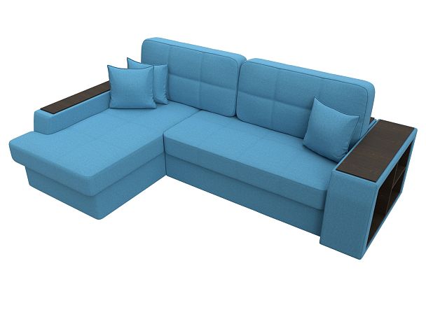 Диван угловой Брюссель левый угол Рогожка голубой - Вид 5
