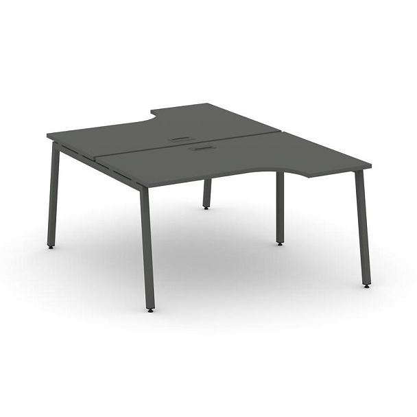 Стайл Проджект Рабочая станция эргоном. SN-4A.DRPA-021 Антрацит/Металл Антрацит 1380*1632/1992*750 - Вид 1