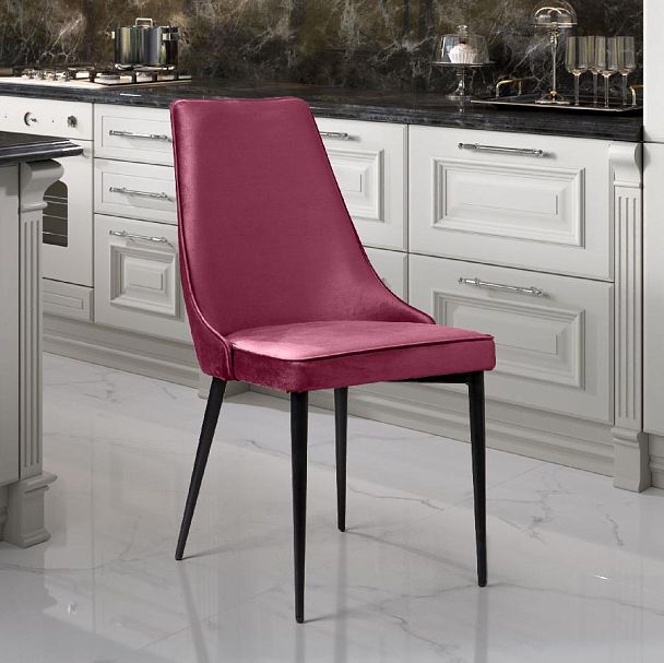 Стул Oliver, бархат красный 16/ чёрный конус - Вид 4