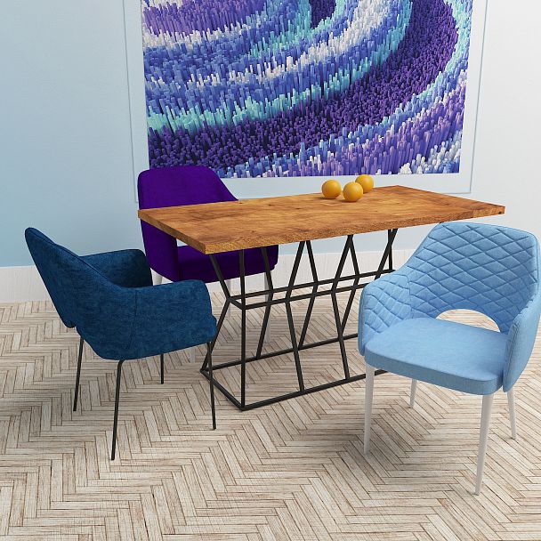 Стул Роза Диамант, вельвет синий - Вид 7