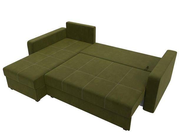 Диван угловой Ливерпуль Лайт левый угол Микровельвет зеленый - Вид 8