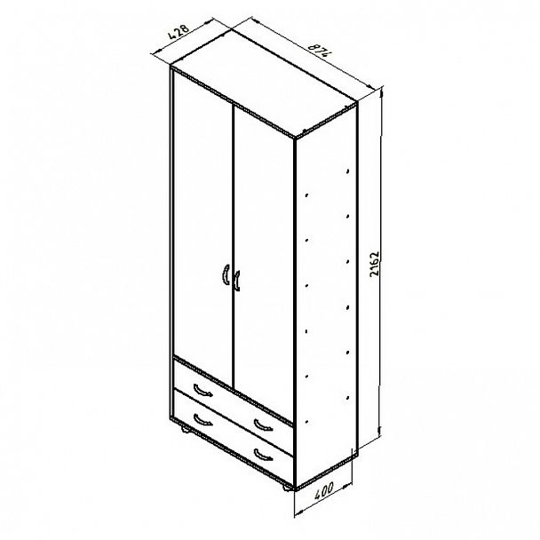 Шкаф для одежды "Дельта-4" - Вид 3