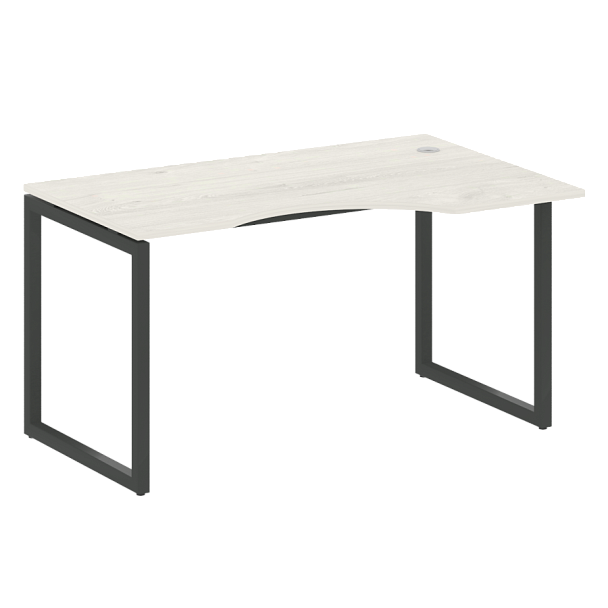 Metal System Quattro Стол криволинейный правый на О-образном м/к 40БО.СА-2 (R) Дуб наварра/Антрацит металл 1400*900*750 - Вид 1