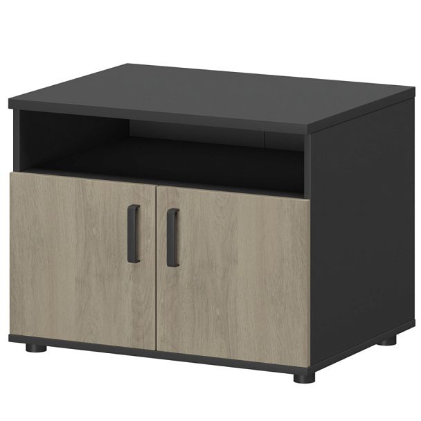 Тумба для оргтехники СМТ-2ДН Тип1 Графит/Кронберг 800x600x625 Смарт - Вид 1